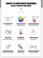 ⁦ماوس بلوتوث لاسلكي قابل لاعادة الشحن ZR3300 مع ضوء ار جي بي، عمر طويل ومستقر، مسافة نقل USB 10 متر - اسود⁩ - الصورة ⁦3⁩