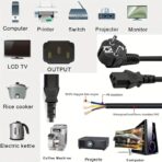 ⁦كابل باور أصلي عالي الجودة، 1.8 متر 16 امبير، مصنوع 100% من النحاس النقي – عزل قياسي متين – لأجهزة الكمبيوتر والطابعات وكافة الأجهزة الإلكترونية المماثلة⁩ - الصورة ⁦4⁩