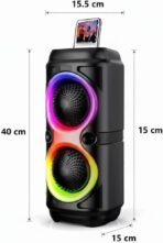 ⁦سبيكر زيرو zr-650، بلوتوث تعزيز الصوت الجهوري, خفيفة الوزن, ضوء LED, منفذ USB لأنظمة الصوت المحيطي, للهواتف الذكية أو الأجهزة اللوحية, لمشغلات DVD, لمشغلات الموسيقى .⁩ - الصورة ⁦2⁩