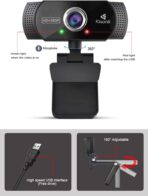 ⁦كاميرا ويب Kisonli PC-2 عالية الدقة 1080p، مايكروفون مدمج، توصيل USB، للكمبيوتر والمكالمات المرئية⁩ - الصورة ⁦4⁩