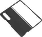 ⁦جراب حماية خلفي من الجلد متوافق مع موبايل سامسونج جالاكسي Z فولد 4، جلد صناعي⁩ - الصورة ⁦3⁩