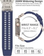 ⁦سوار سيليكون ناعم بمخلب مزدوج متوافق مع ساعة ابل الترا 2/الترا 49 ملم، سلسلة 10 46 ملم، 9/8/7 45 ملم، SE2/SE/6/5/4 44 ملم، 3/2/1 42 ملم، موصل معدني متين⁩ - الصورة ⁦6⁩