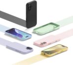 ⁦جراب موبايل سيليكون رفيع جدًا، متوافق مع آيفون 16 - مضاد للصدمات مع بطانة ناعمة مضادة للخدش من المايكروفايبر - حماية للكاميرا⁩ - الصورة ⁦2⁩