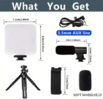 ⁦حامل كاميرا فيديو 5 في 1 من بلوكاما، حامل بمقبض تثبيت وميكروفون ومجموعة إضاءة ليد لأي موبايل ذكي لصناعة الأفلام والفيديوهات الاحترافية (إطار شكل حرف U ولمبة ليد وميكروفون وحامل)، رقم موديل (PK-773)⁩ - الصورة ⁦4⁩