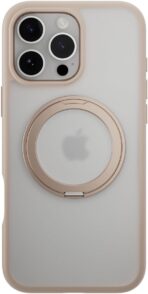 جراب  iPhone 16 Pro Max، شفاف MagSafe مع حلقة حامل، مقاوم للصدمات