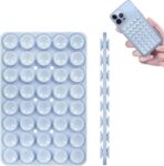 جراب موبايل بقاعدة لاصقة من السيليكون مزدوج الجوانب من سيفوكين، مقبض موبايل لاصق بدون استخدام اليدين لصور السيلفي ومقاطع الفيديو، سميك | قابل للغسل | غير قابل للانزلاق لآيفون واندرويد، أزرق فاتح