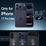 ⁦جراب مغناطيسي لهاتف iPhone 17 Pro Max مقاس 6.9 بوصة متوافق مع MagSafe هاتف محمول مقاوم للصدمات إطار TPU غير لامع بلون سادة ظهر شفاف مضاد للخدش⁩ - الصورة ⁦3⁩