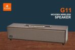 مكبر صوت G11 لاسلكي بلوتوث موسيقى خشبي بني من كيسونلي