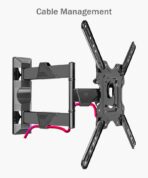 ⁦حامل تلفزيون p4 يثبت على الحائط بحركة كاملة لشاشة مقاس 32-55 بوصة يتحمل حتى 70 باوند، اسود⁩ - الصورة ⁦5⁩