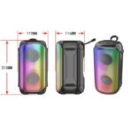 ⁦اكس-سكوت - سماعة بلوتوث محمولة بصوت قوي بقدرة 20 وات، بطارية 3000 mAh تدوم 5‑6 ساعات، مزودة بإضاءة RGB، مدخل Micro‑SD/USB/AUX وشحن Type‑C.⁩ - الصورة ⁦6⁩