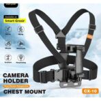 ⁦PLOKAMA حامل الصدر CX-10 للكاميرا الرياضية والهاتف الذكي - تصوير منظور الشخص الأول FPV - مرن، قابل للتعديل 360 درجة، سريع الفك للأجهزة الرياضية - اسود⁩ - الصورة ⁦6⁩