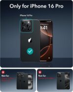 ⁦جراب حماية كلاسيكي شفاف لموبايل آيفون 16 برو متوافق مع ماج سيف، جراب حماية مغناطيسي لموبايل آيفون 16 برو (شفاف)⁩ - الصورة ⁦9⁩