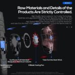 ⁦مبرد موبايل ميمو DL05، مروحة تبريد ردياتير مع شاشة عرض درجة الحرارة، للألعاب والفيديو المباشر/مدونة الفيديو، يدعم بعرض 6 - 8 سم، ألعاب شبه موصل، مشتت حراري للتبريد، 2 دبوس⁩ - الصورة ⁦6⁩