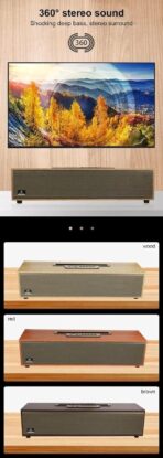 ⁦مكبر صوت G11 لاسلكي بلوتوث موسيقى خشبي بني من كيسونلي⁩ - الصورة ⁦5⁩