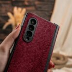 ⁦جراب من الجلد الصناعي الفاخر لهاتف  جالاكسي Z فولد 4 [شكل تمساح] شحن لاسلكي لسامسونج⁩ - الصورة ⁦7⁩