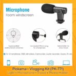 ⁦حامل كاميرا فيديو 5 في 1 بمقبض تثبيت وميكروفون ومجموعة إضاءة ليد لأي موبايل ذكي لصناعة الأفلام والفيديوهات الاحترافية من بلوكاما (إطار شكل حرف U و2 إضاءة ليد وميكروفون وحامل) (PK-771)⁩ - الصورة ⁦4⁩
