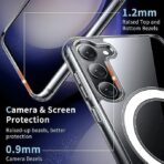 ⁦جراب شفاف لموبايل S23+ بلس-سامسونج جالاكسي S23+ [متوافق مع ماج سيف] [مغناطيس قوي] [لا يصفر] غطاء جوال مغناطيسي رفيع ممتص للصدمات خفيف الوزن ومتين⁩ - الصورة ⁦8⁩