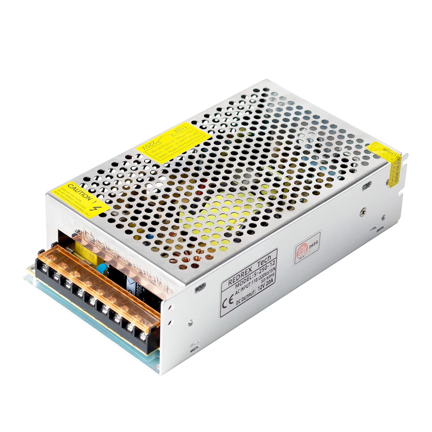 617Tmae4qjL._AC_SL1280_ باور سبلاي S-100-5 بخرج تيار مستمر 5 فولت 20 امبير، ومدخل تيار متردد 110-220 فولت مع هيكل معدني - الصورة 1