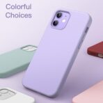 ⁦جراب حماية سيليكون لموبايل آيفون 12/12 برو 6.1 بوصة ، جراب حماية لكامل الجسم بملمس حريري ناعم، تصميم مضاد للصدمات مع بطانة من المايكروفايبر⁩ - الصورة ⁦3⁩