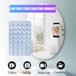 ⁦جراب موبايل بقاعدة لاصقة من السيليكون مزدوج الجوانب من سيفوكين، مقبض موبايل لاصق بدون استخدام اليدين لصور السيلفي ومقاطع الفيديو، سميك | قابل للغسل | غير قابل للانزلاق لآيفون واندرويد، أزرق فاتح⁩ - الصورة ⁦5⁩