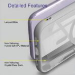 ⁦جراب مغناطيسي لموبايل ايفون 17 اير 6.5 انش متوافق مع ماج سيف، غطاء ممتص للصدمات مضاد للصدمات، اطار بولي يوريثين مقاوم للحرارة بلون سادة غير لامع، ظهر شفاف مضاد للخدش⁩ - الصورة ⁦4⁩