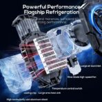 ⁦مبرد موبايل للالعاب (DLA7)، مروحة تبريد مع مشتت حراري باضاءة LED اشباه الموصلات، حافظة تبريد ، لالعاب جوالات ايفون/اندرويد، درجة حرارة الهاتف الذكي⁩ - الصورة ⁦3⁩