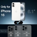 ⁦جراب مغناطيسي لموبايل آيفون 16 مقاس 6.1 بوصة متوافق مع ماج سيف ، جراب ممتص للصدمات ومضاد للخدش بظهر شفاف (شفاف)⁩ - الصورة ⁦2⁩