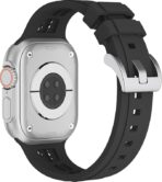 ⁦سوار رياضي متوافق مع iWatch بمقاس42/44/45/46/49ملم ، مصنوع من السيليكون الناعم والمريح للتهوية، مقاوم للماء ،متوافق مع ساعات الترا/الترا2 iWatch SE وسلسلة 1/2/3/4/5/6/7/8/9/10⁩ - الصورة ⁦3⁩