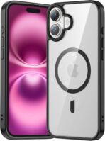 جراب مغناطيسي لهاتف iPhone 17 مقاس 6.3 بوصة متوافق مع MagSafe هاتف محمول مقاوم للصدمات إطار TPU غير لامع بلون سادة ظهر شفاف مضاد للخدش