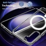 ⁦جراب شفاف لموبايل S23+ بلس-سامسونج جالاكسي S23+ [متوافق مع ماج سيف] [مغناطيس قوي] [لا يصفر] غطاء جوال مغناطيسي رفيع ممتص للصدمات خفيف الوزن ومتين⁩ - الصورة ⁦2⁩