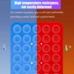 ⁦جراب موبايل بقاعدة لاصقة من السيليكون مزدوج الجوانب من سيفوكين، مقبض موبايل لاصق بدون استخدام اليدين لصور السيلفي ومقاطع الفيديو، سميك | قابل للغسل | غير قابل للانزلاق لآيفون واندرويد، أزرق فاتح⁩ - الصورة ⁦4⁩