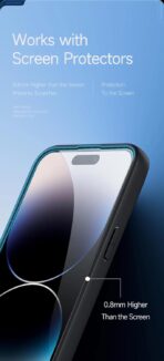 ⁦جراب حماية ايمو ماج مضاد للصدمات ومضاد للاصفرار متوافق مع موبايل آبل آيفون 15 برو  من دوكس دوكيس ظهر صلب البولي كربونات وممتص يوريثين الحراري الناعم - اسود⁩ - الصورة ⁦3⁩