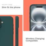 ⁦جراب سيليكون ناعم الملمس ومقاوم للصدمات والغبار ومضاد للانزلاق ، جراب موبايل ارمور يغطي الهيكل بالكامل لموبايل آبل آيفون 16 بلس⁩ - الصورة ⁦2⁩