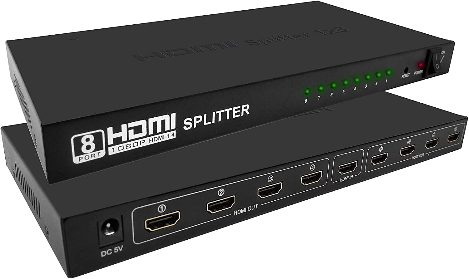 61L7HBVqzsL._AC_SL1500_ موزع HDMI 1 في 8 مخارج يدعم تقنية FHD عالية الدقة بالكامل ودقة 1080 بيكسل 4K، سبليتر HDMI بـ8 منافذ 1 الى 8 4K حقيقية × 2K نسخة 1.4 ، بولي يوريثين حراري من البولي يوريثين الحراري . - الصورة 1