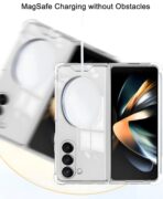 ⁦جراب حماية مغناطيسي شفاف ومتوافق مع تقنية ماج سيف لموبايل سامسونج جالاكسي Z فولد 6 رفيع جدًا ومضاد للاصفرار والخدوش من البولي كربونات الصلب⁩ - الصورة ⁦2⁩