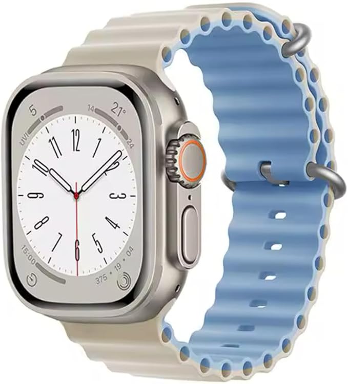 61TDf0yGSbL._AC_SX679_ سوار ساعة رياضي للرجال والنساء ، سوار قابل للتعديل من السيليكون ومصمم بإبزيم، متوافق مع ساعة ابل الترا 2 49 ملم 46 ملم 45 ملم 44 ملم، سوار لساعة اي ووتش الترا 2 سلسلة 10 9 8 7 6 - الصورة 1