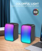 ⁦سماعات كيسونلي X17 مع إضاءة ار جي بي - صوت ستيريو عالي الجودة مع تأثيرات إضاءة متعددة، وتصميم مبتكر باستخدام تقنية USB⁩ - الصورة ⁦7⁩