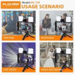 ⁦حامل كاميرا فيديو 5 في 1 من بلوكاما، بمقبض تثبيت وميكروفون ومجموعة إضاءة ليد لأي موبايل ذكي لصناعة الأفلام والفيديوهات الاحترافية (إطار شكل حرف U و2 إضاءة ليد وميكروفون وحامل) موديل (PK-778)⁩ - الصورة ⁦2⁩