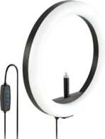 ⁦رينج لايت 13 بوصة موديل M-330 بحامل موبايل إضاءة LED ابيض و اصفر3 درجات احترافية للبث المباشر والسيلفي والتجميل شحن USB⁩ - الصورة ⁦4⁩