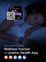 ⁦ساعة اورايمو watch 4 plus OSW-801 بخاصية الاتصال بالبلوتوث وشاشة HD مقاس 2 بوصة مع أكثر من 100 وضع رياضي، مقاومة للماء بتصنيف IP68⁩ - الصورة ⁦7⁩