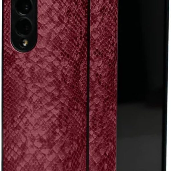 جراب من الجلد الصناعي الفاخر لهاتف  جالاكسي Z فولد 4 [شكل تمساح] شحن لاسلكي لسامسونج