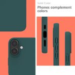 ⁦جراب سيليكون ناعم الملمس ومقاوم للصدمات والغبار ومضاد للانزلاق ، جراب موبايل ارمور يغطي الهيكل بالكامل لموبايل آبل آيفون 16 بلس⁩ - الصورة ⁦3⁩