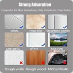 ⁦جراب موبايل بقاعدة لاصقة من السيليكون مزدوج الجوانب من سيفوكين، مقبض موبايل لاصق بدون استخدام اليدين لصور السيلفي ومقاطع الفيديو، سميك | قابل للغسل | غير قابل للانزلاق لآيفون واندرويد، أزرق فاتح⁩ - الصورة ⁦2⁩