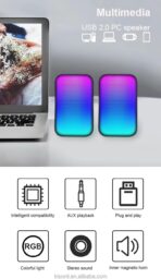 ⁦سماعات كيسونلي X17 مع إضاءة ار جي بي - صوت ستيريو عالي الجودة مع تأثيرات إضاءة متعددة، وتصميم مبتكر باستخدام تقنية USB⁩ - الصورة ⁦6⁩