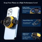 ⁦مبرد الموبايل  dla6 - مروحة تبريد شبه موصل بمشبك خلفي للألعاب / والبث المباشر للتيك توك ومدونات الفيديو، تدعم الهواتف الذكية بعرض 58-98 ملم، هاتف ذكي، 8 دبابيس⁩ - الصورة ⁦2⁩