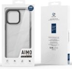 ⁦جراب حماية ايمو ماج مضاد للصدمات ومضاد للاصفرار متوافق مع موبايل آبل آيفون 15 برو  من دوكس دوكيس ظهر صلب البولي كربونات وممتص يوريثين الحراري الناعم - اسود⁩ - الصورة ⁦4⁩