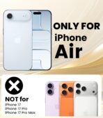 ⁦جراب مغناطيسي لموبايل ايفون 17 اير 6.5 انش متوافق مع ماج سيف، غطاء ممتص للصدمات مضاد للصدمات، اطار بولي يوريثين مقاوم للحرارة بلون سادة غير لامع، ظهر شفاف مضاد للخدش⁩ - الصورة ⁦8⁩