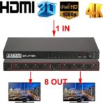 ⁦موزع HDMI ‏1 في 8 مخارج يدعم تقنية FHD عالية الدقة بالكامل ودقة 1080 بيكسل 4K، سبليتر HDMI بـ8 منافذ 1 الى 8 4K حقيقية × 2K نسخة 1.4 ، بولي يوريثين حراري من البولي يوريثين الحراري .⁩ - الصورة ⁦5⁩