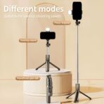 ⁦سيلفي ستيك– موديل N08 بلوتوث مع حامل ثلاثي متكامل- دوران 360 درجة - مصنوعة من الفولاذ المقاوم للصدأ والبلاستيك ABS⁩ - الصورة ⁦2⁩