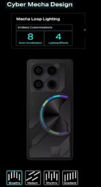 ⁦موبايل انفينيكس GT 20 برو شبكة 5G (أزرق ميكا، ذاكرة رام 8GB وتمدد حتى 16GB، تخزين 256GB)، شاشة اموليد 6.75 بوصة، 108MP+2MP+2MP، كاميرا أمامية 32MP، معالج ميديا تيك ديمنستي 8200، شحن سريع 45W⁩ - الصورة ⁦5⁩